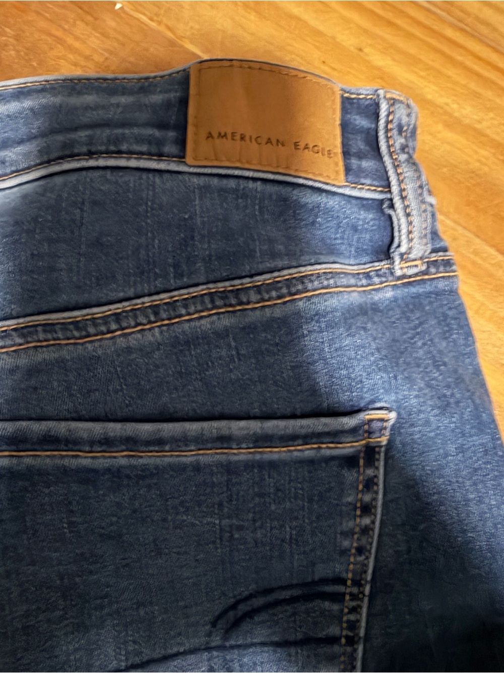 American Eagle Medium Blue Stretch Jeans - high rise next level stretch - Picture 6 of 8